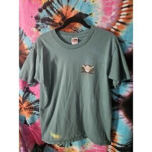 Vintage 90s Hang Loose Hawaii T-shirt Bay Side Made in USA Blue Size LARGE